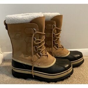 Men's SOREL Caribou Waterproof Insulated Winter Boots,‎ 1002871 /Buff   Size 8